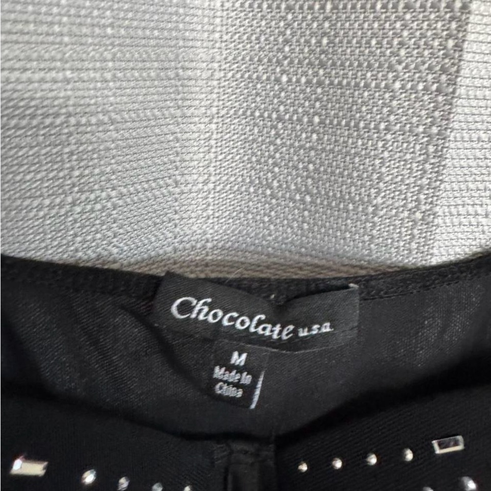 Chocolate Black Crystal-Embellished One-Piece Bodysuit - Picture 2 of 3